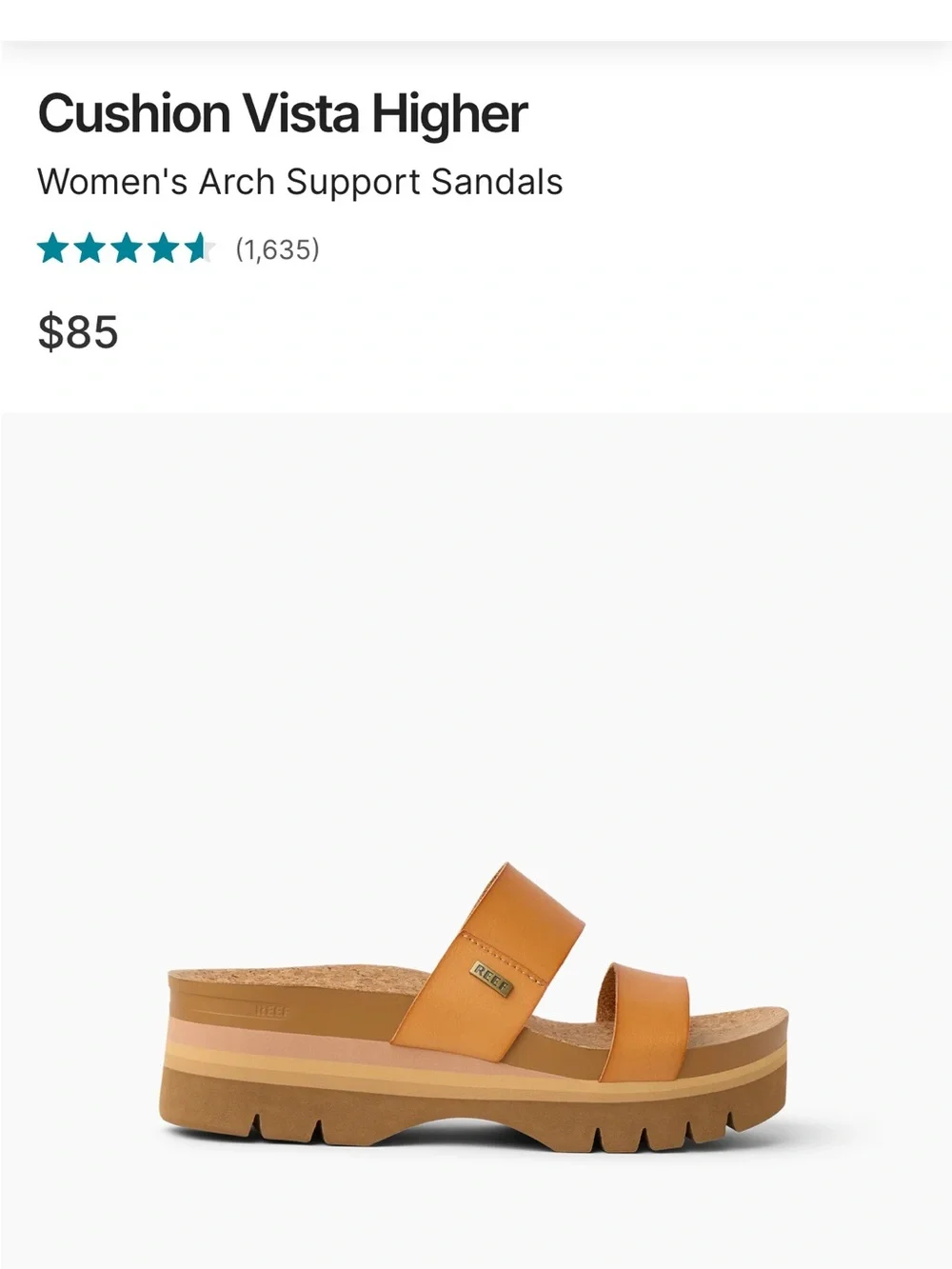 Reef Women's Cushion Vista Higher Sandals in Natural - Picture 7 of 8